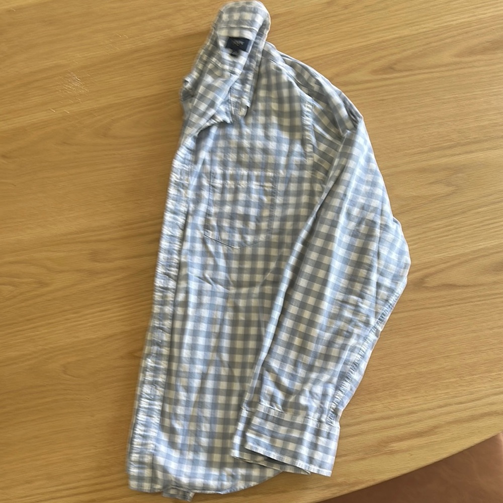 J Crew Men's Blue Checkered Shirt